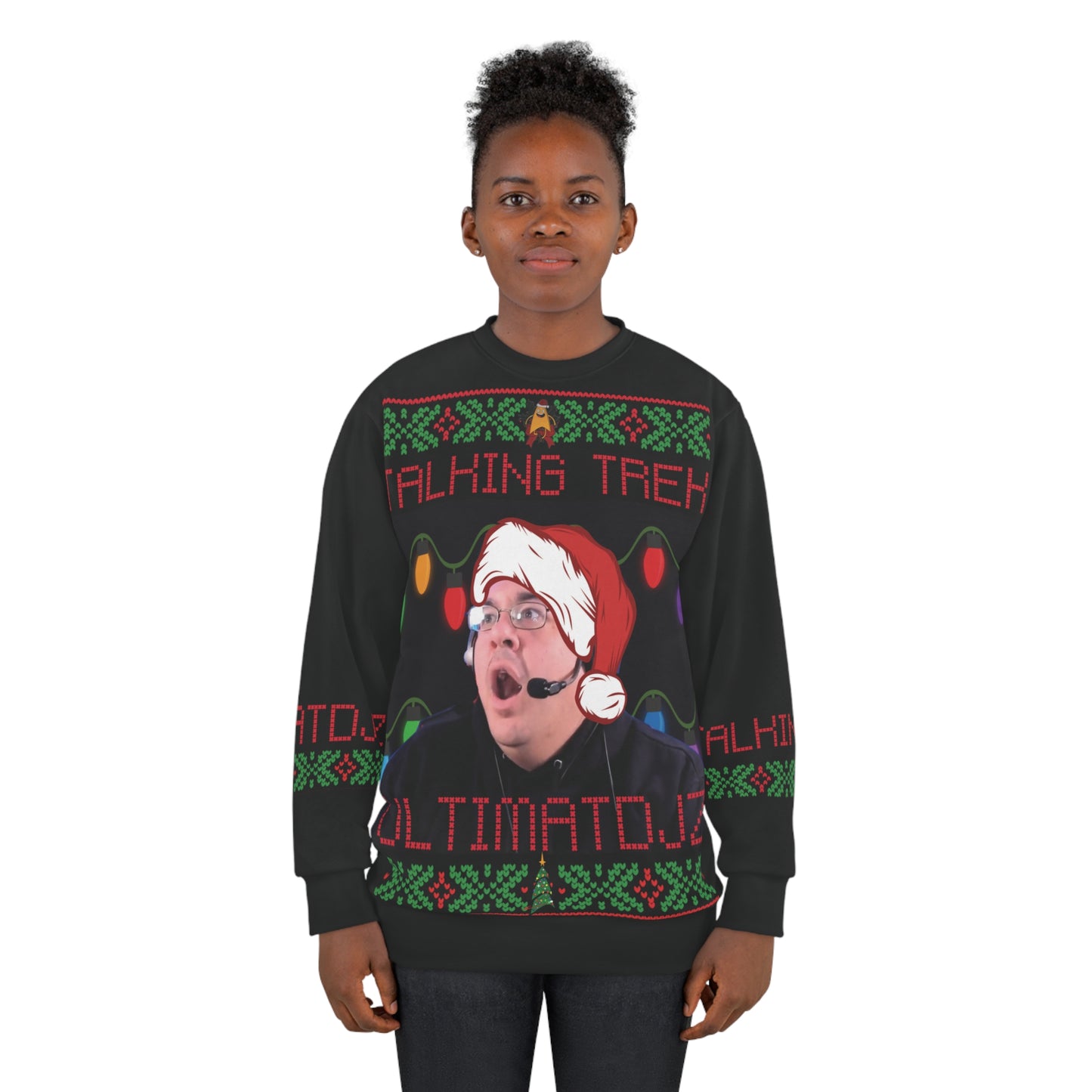 UltimatDjz "Dark Mode" Ugly Christmas Unisex Sweatshirt (AOP)