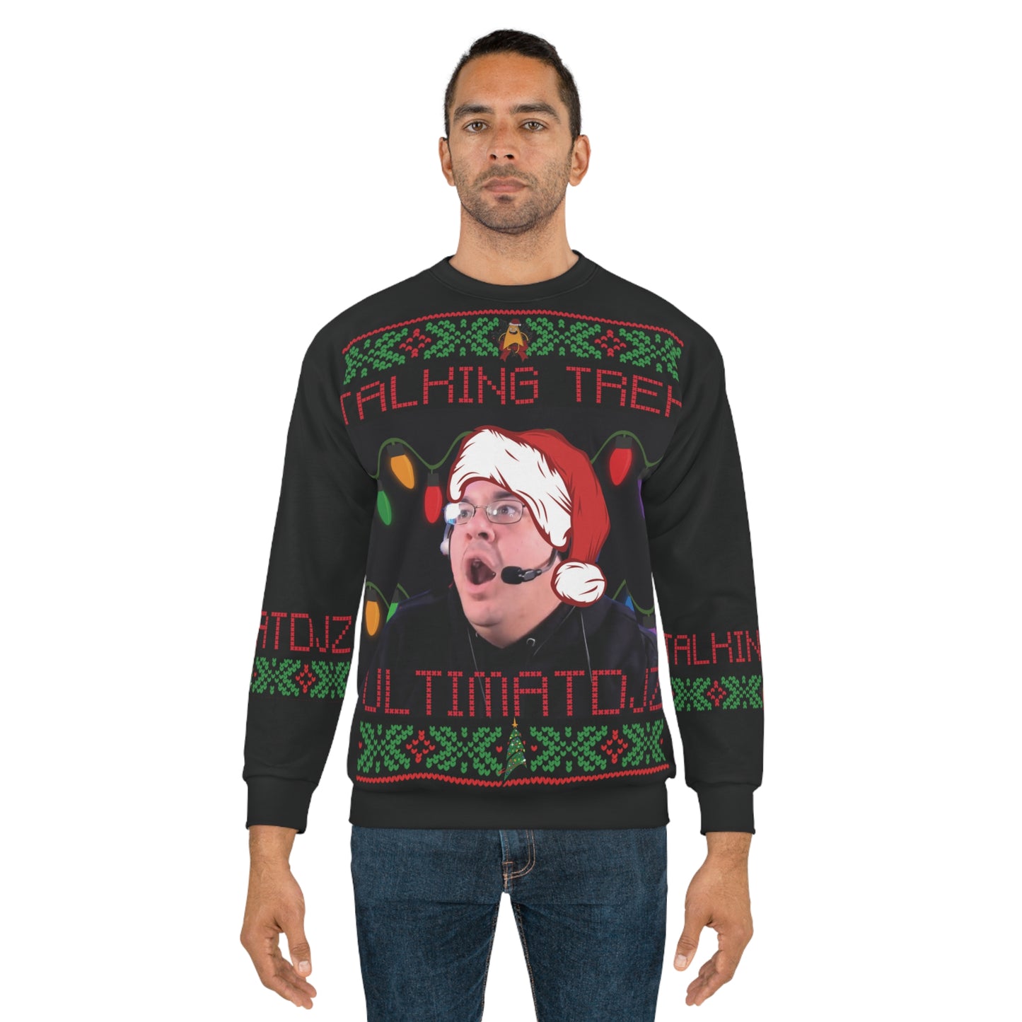 UltimatDjz "Dark Mode" Ugly Christmas Unisex Sweatshirt (AOP)