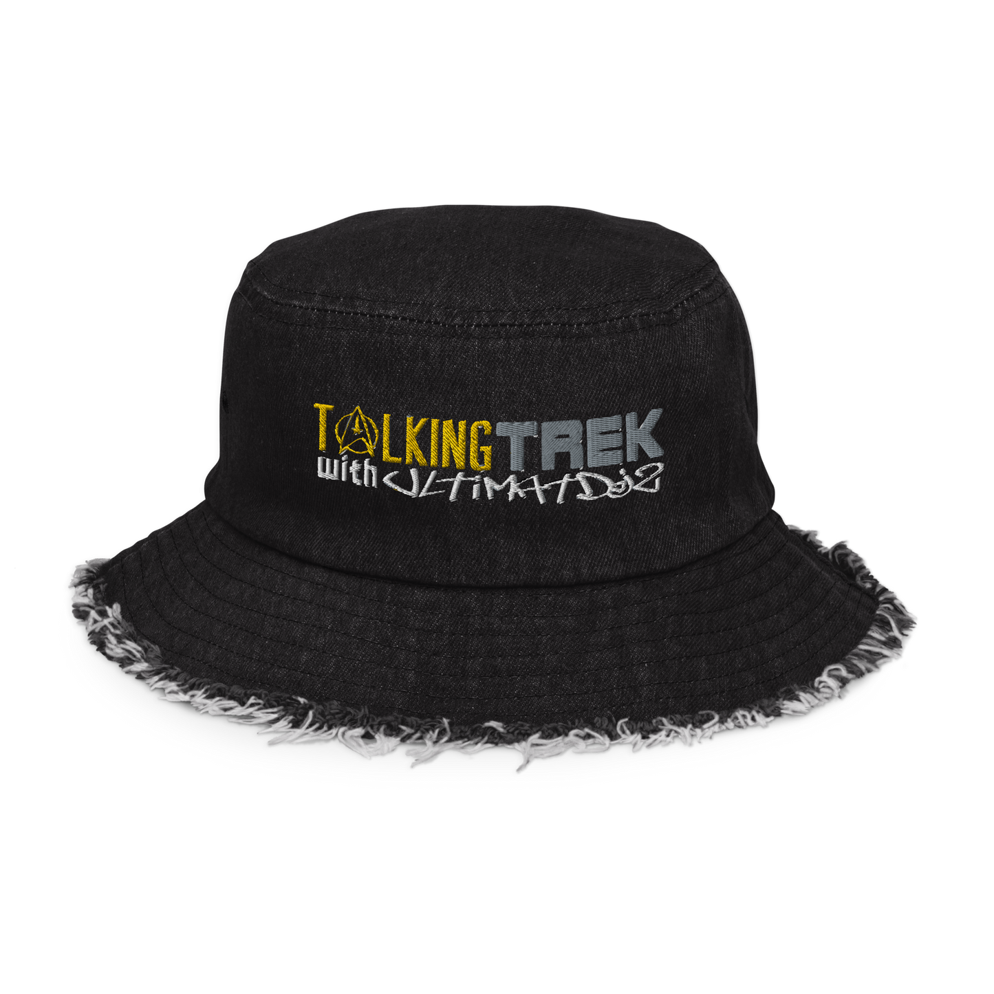 Talking Trek with UltimatDJz - Distressed denim bucket hat