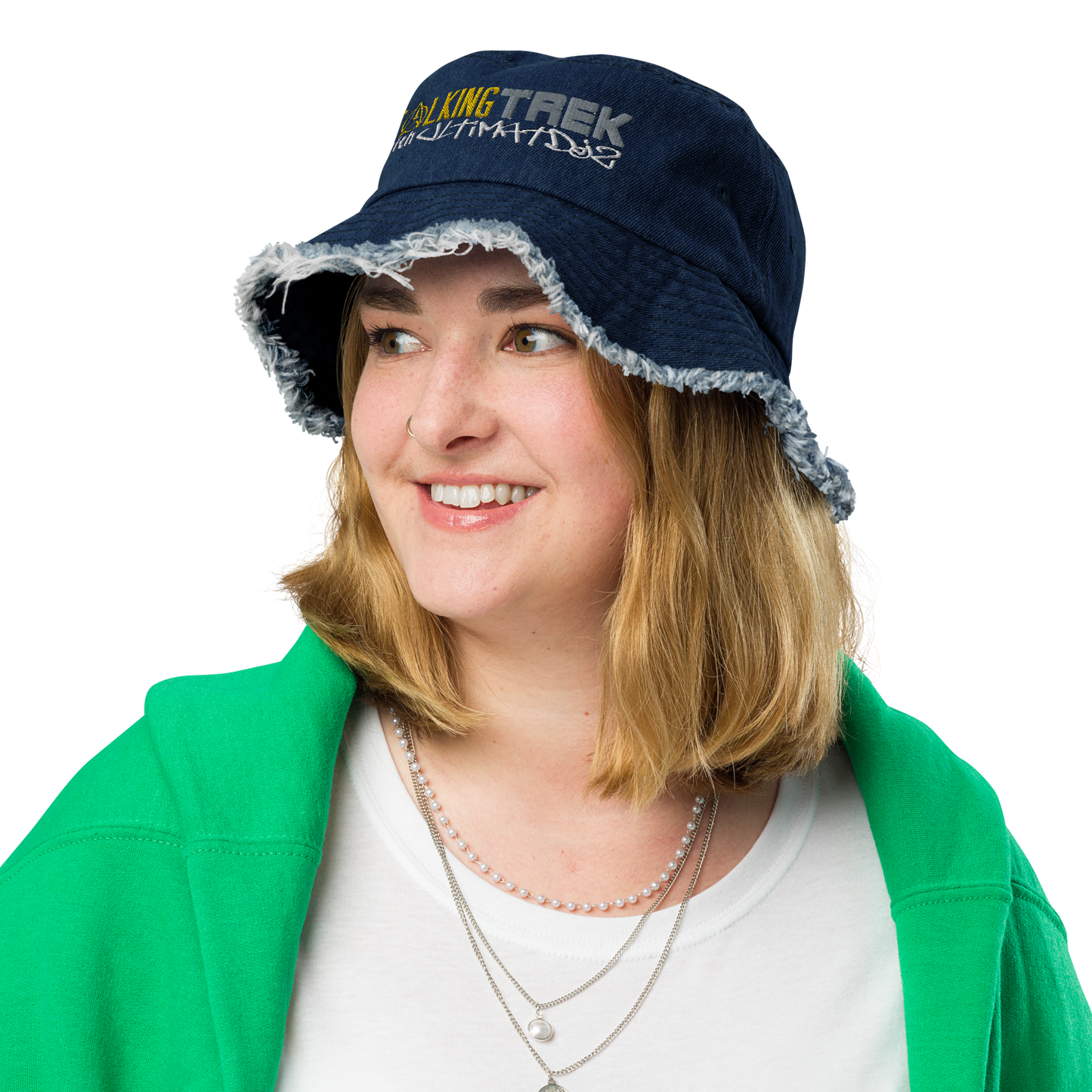 Talking Trek with UltimatDJz - Distressed denim bucket hat