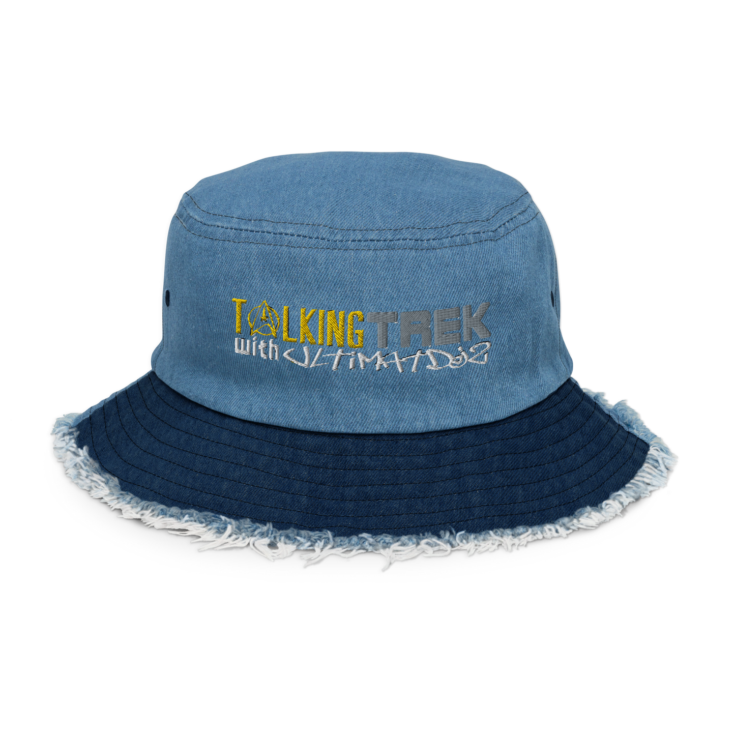 Talking Trek with UltimatDJz - Distressed denim bucket hat