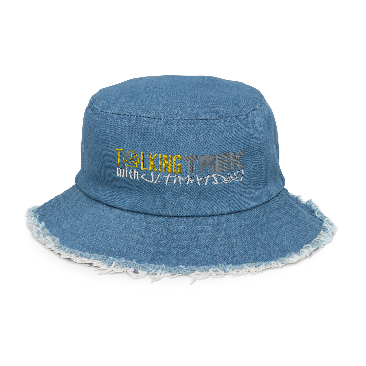 Talking Trek with UltimatDJz - Distressed denim bucket hat