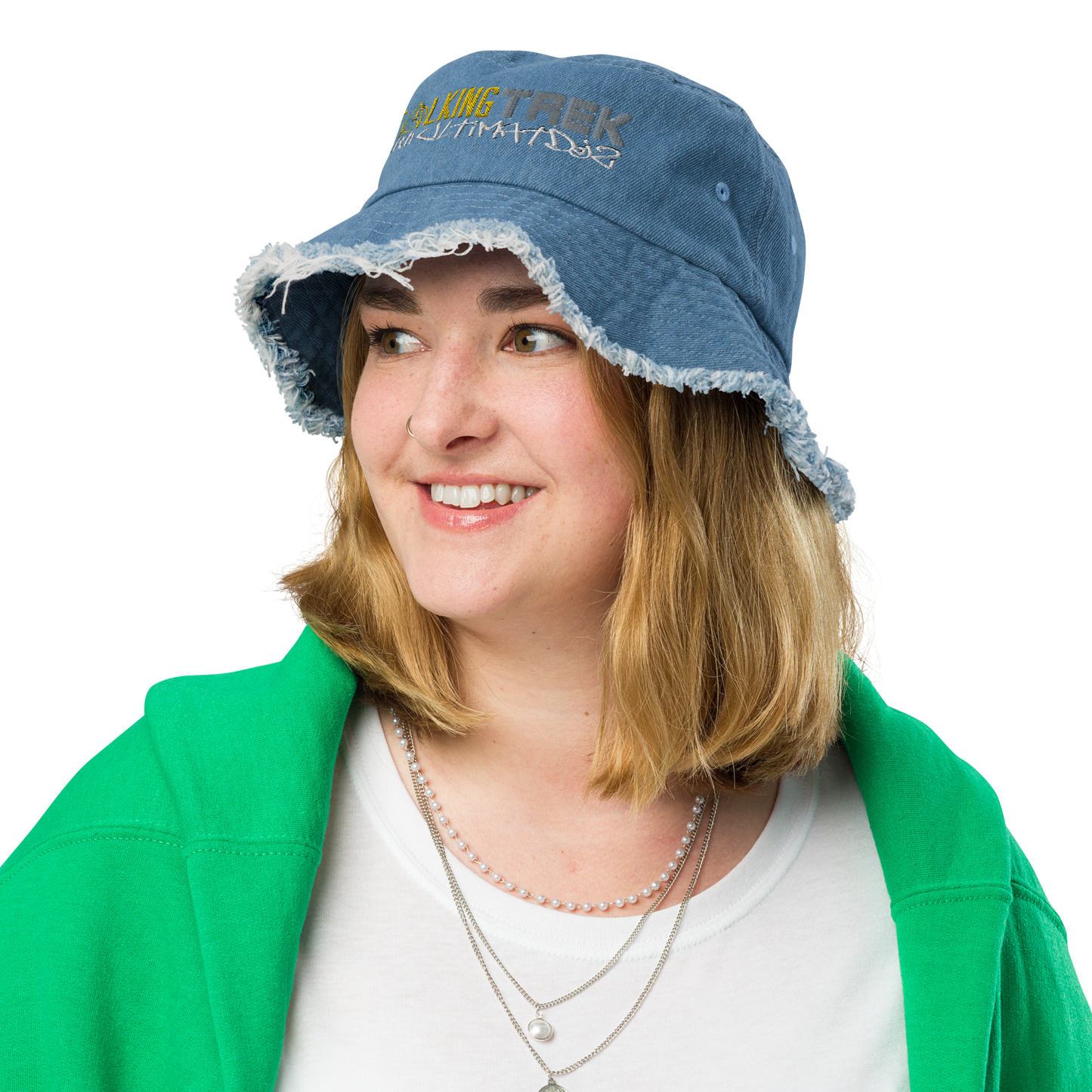 Talking Trek with UltimatDJz - Distressed denim bucket hat